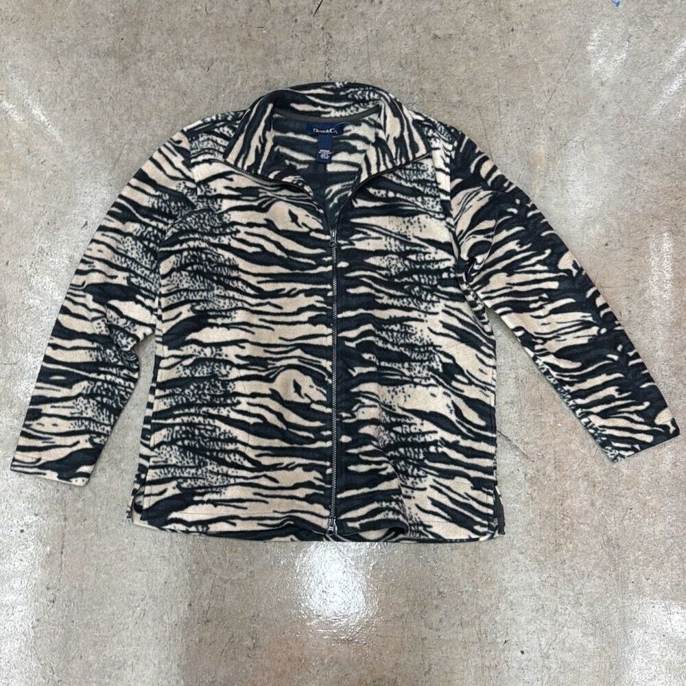 Women’s Full Zip Jacket Zebra Print Denim&Co